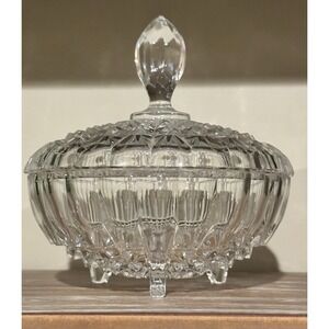 Nachtmann Bleikristall crystal Bowl With Cover Pedestal Footed Bowl Candy Dish
